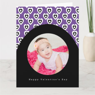 Valentines Day Arch Mini Hearts Purple Photo Card