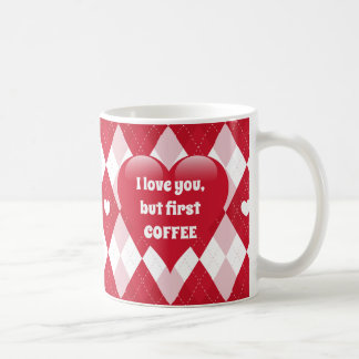 Valentine's Day Argyle Coffee Mug