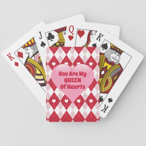 Valentines Day Argyle Playing Cards