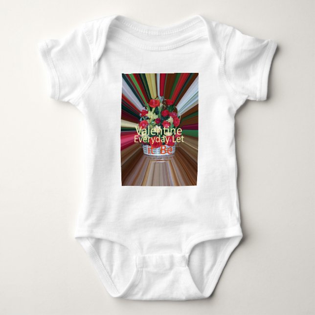 Valentine's Day Art Print Baby Bodysuit (Front)
