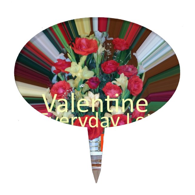Valentine's Day Art Print Cake Topper (Front)