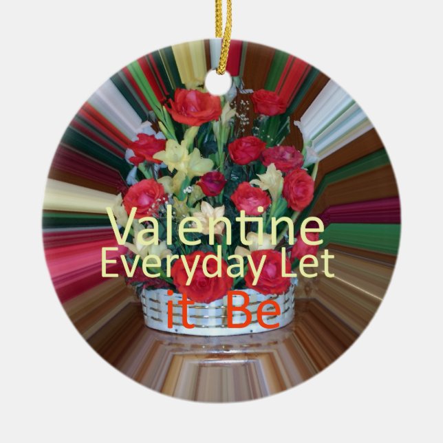 Valentine's Day Art Print Ceramic Ornament (Front)
