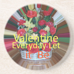 Valentine's Day Art Print Coaster