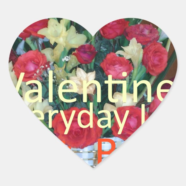 Valentine's Day Art Print Heart Sticker (Front)