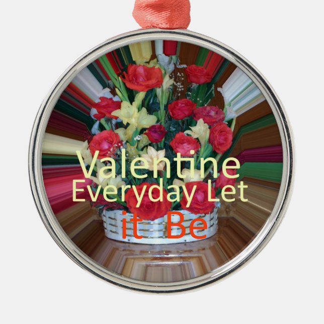Valentine's Day Art Print Metal Ornament (Front)