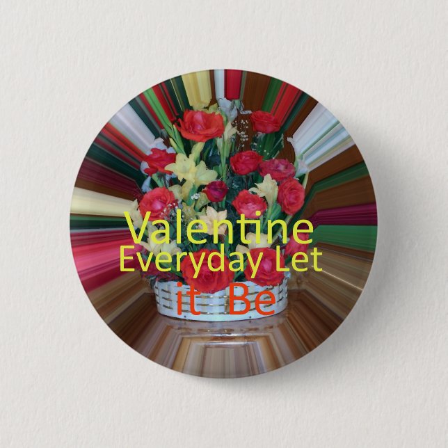 Valentine's Day Art Print Pinback Button (Front)