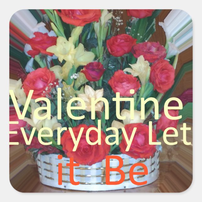 Valentine's Day Art Print Square Sticker (Front)