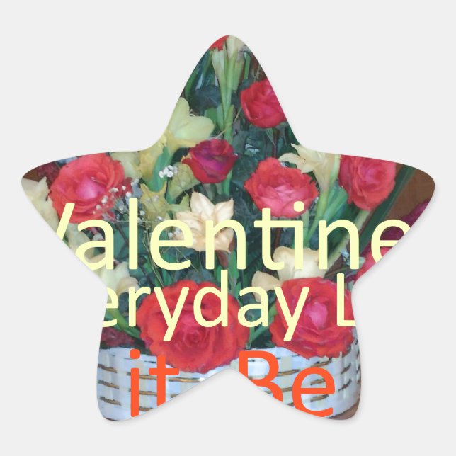 Valentine's Day Art Print Star Sticker (Front)