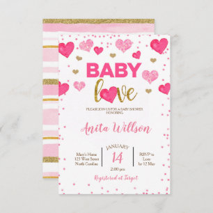 Valentines Day Baby Love Shower Invitation