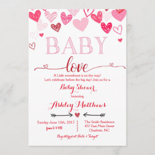 Valentines Day Baby Shower Invitation