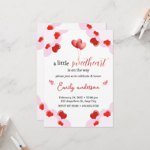 Valentines Day Baby Shower Invitation Hearts
