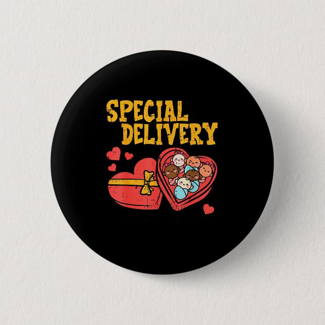 Valentines Day Baby Special Labor Delivery Nurse W Button (Front)