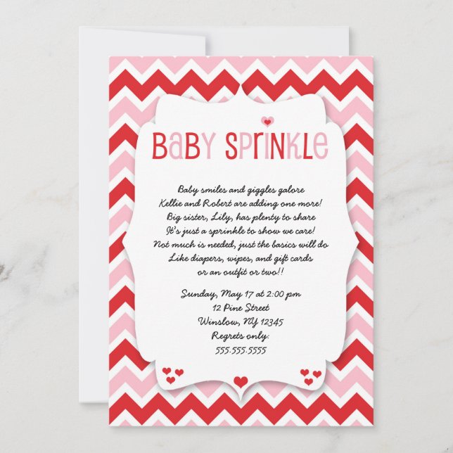 Valentine's Day Baby Sprinkle / baby shower invite (Front)