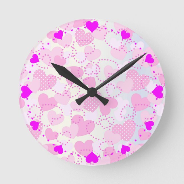 Valentine's Day Background Round Clock (Front)