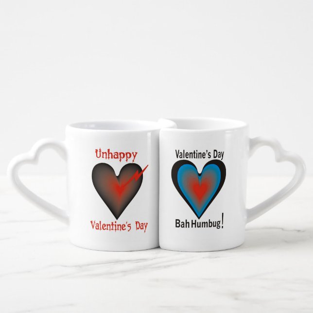 Valentine's Day Bah Humbug Coffee Mug Set (Front Nesting)