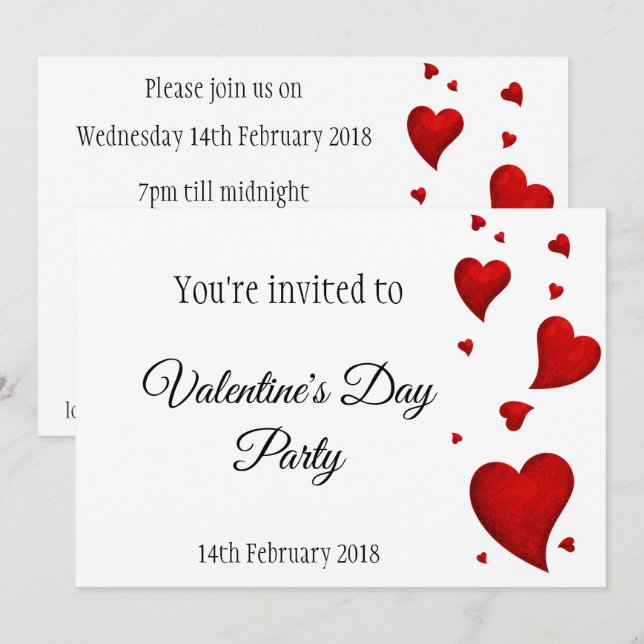 Valentine's Day Ball Party invitation (Front/Back)