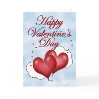 Valentine's Day Balloon Hearts Holiday Card