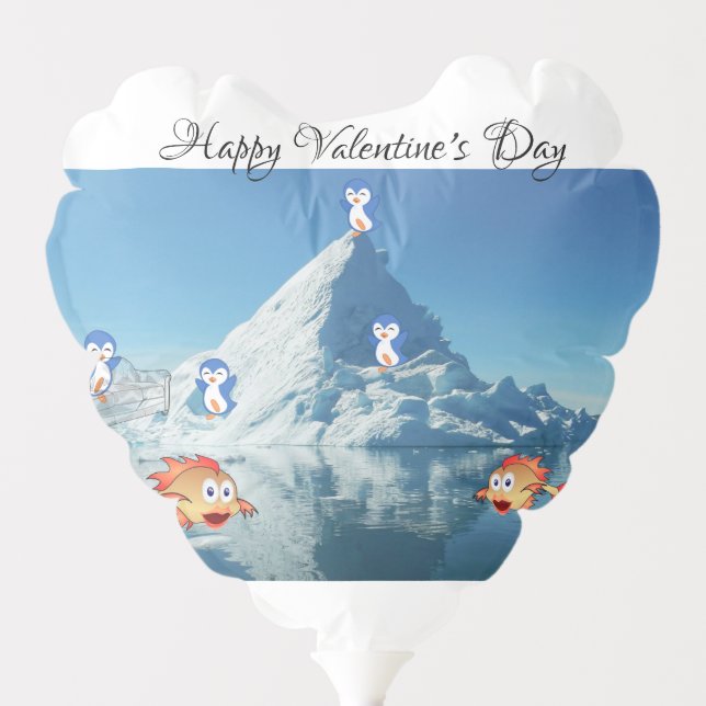 Valentine's Day Balloons Penguin Fish (Front)