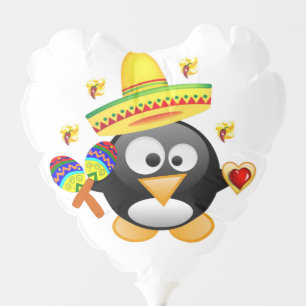 Valentine's Day Balloons Penguin Hearts