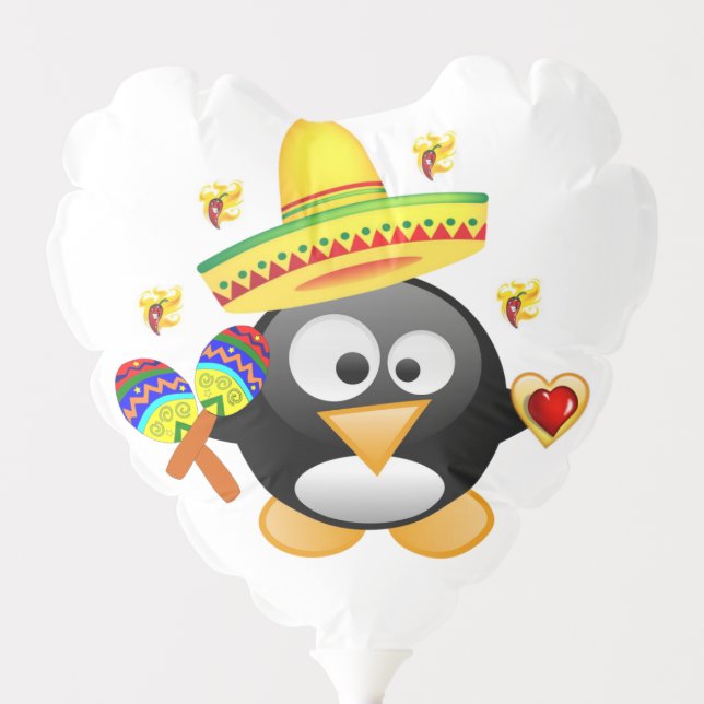 Valentine's Day Balloons Penguin Hearts (Front)
