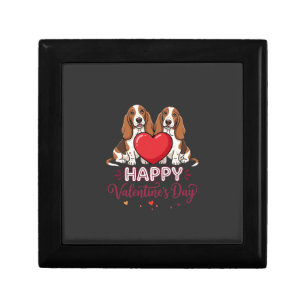 Valentine's Day Basset Hound Floral Dog Gift Box