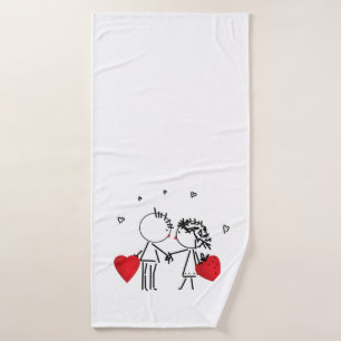 Valentine's day bath towel