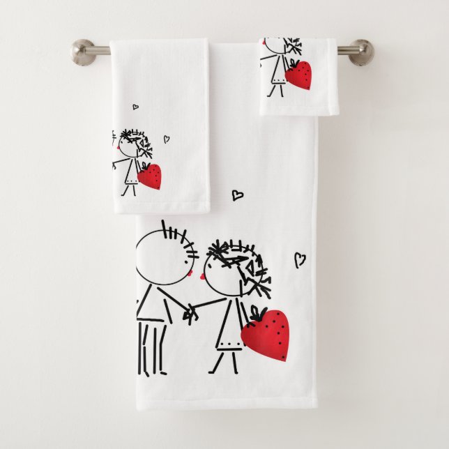 Valentine's day bath towel set (Insitu)