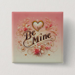 Valentine's Day Be Mine Design with Heart, Quote Button