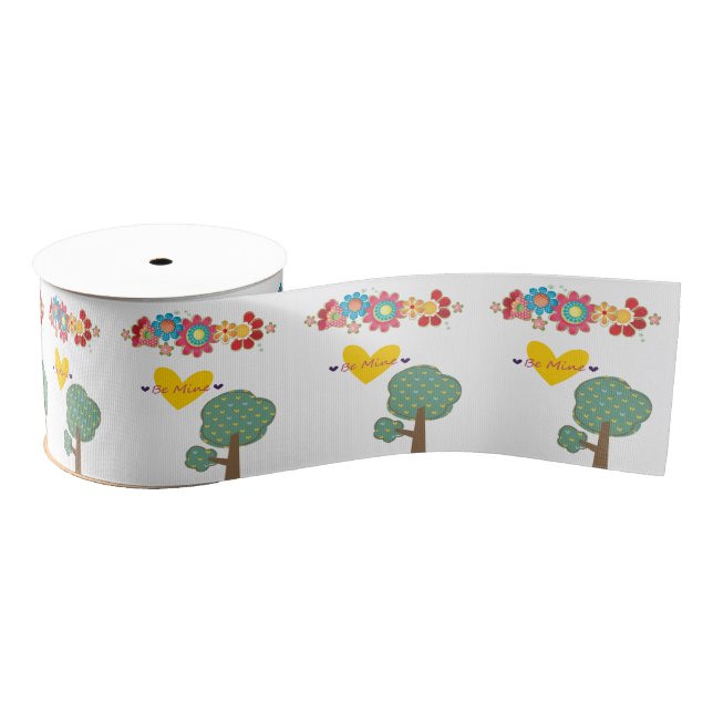 Valentine's Day Be Mine Floral Ribbon (Spool)