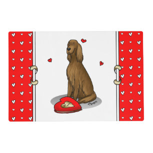 Valentine's Day Be Mine Irish Setter (red 1) Cute Placemat