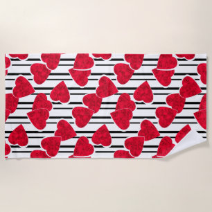 Valentine's day beach towel