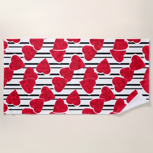 Valentines day   beach towel