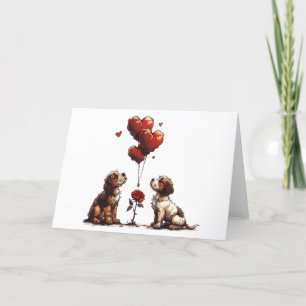 Valentines Day Beagle Dogs Holiday Card