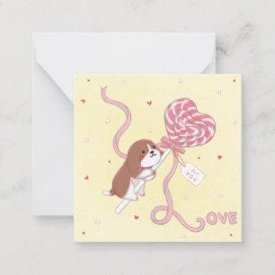 Valentine's Day: Beagle & Lollipop Note Card