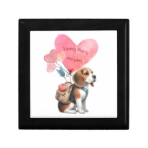 Valentine's Day Beagle Puppy Jewelry Keepsake Box
