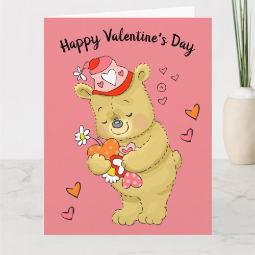 Valentines Day Bear and Heart Card