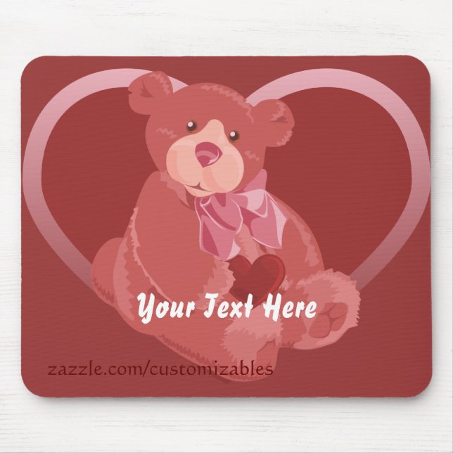 Valentine's Day Bear Mouse Pad (Front)