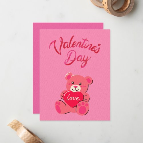 Valentines day Bear Note Card