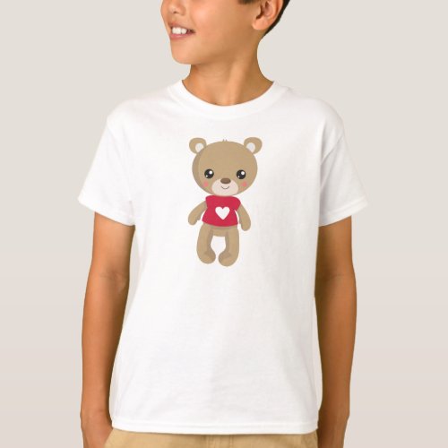 Valentines Day Bear Teddy Bear Love Hearts T_Shirt