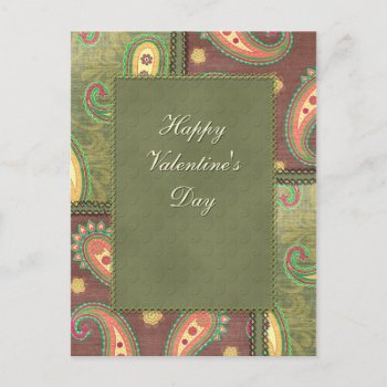 Valentine's Day - Beautiful Paisley Design Holiday Postcard by karanta at Zazzle