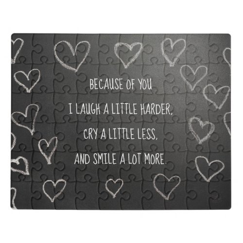 Valentines Day because of you blackboard Jigsaw Puzzle