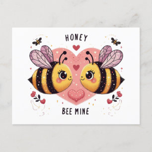 Valentine's Day Bees Holiday Postcard
