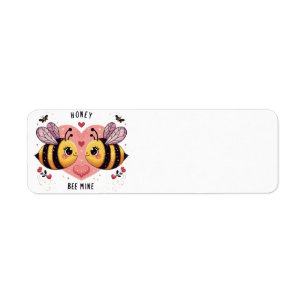 Valentine's Day Bees Label