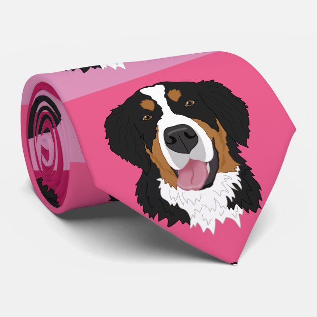 Valentines Day Bernese Mountain Dog   Neck Tie (Rolled)
