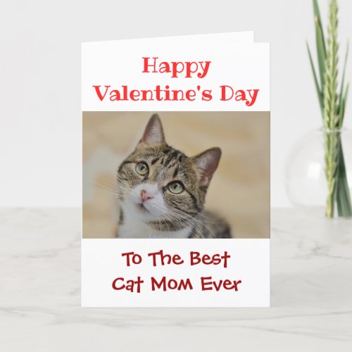 Valentines Day Best Cat Mom Ever Pet Photo Holiday Card