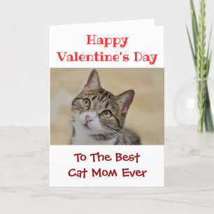 Valentines Day Best Cat Mom Ever Pet Photo Holiday Card