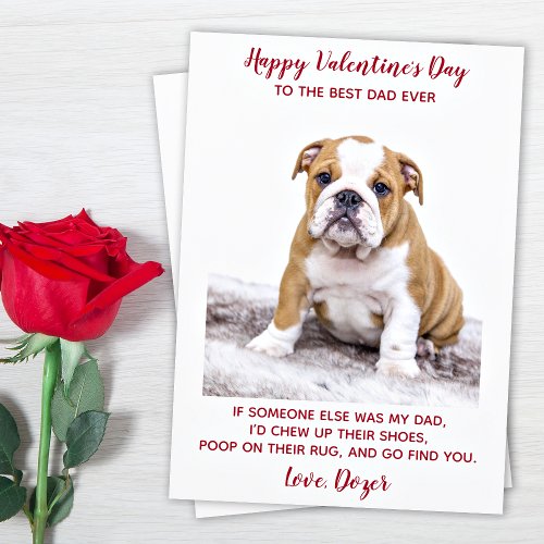 Valentines Day Best Dad Ever Custom Pet Dog Photo Holiday Card