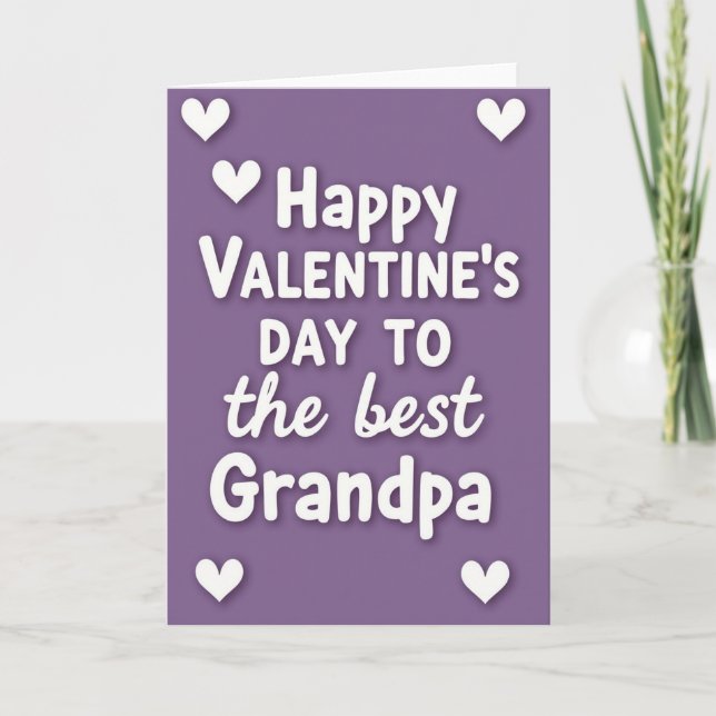 Valentines Day Best Grandpa Card (Front)