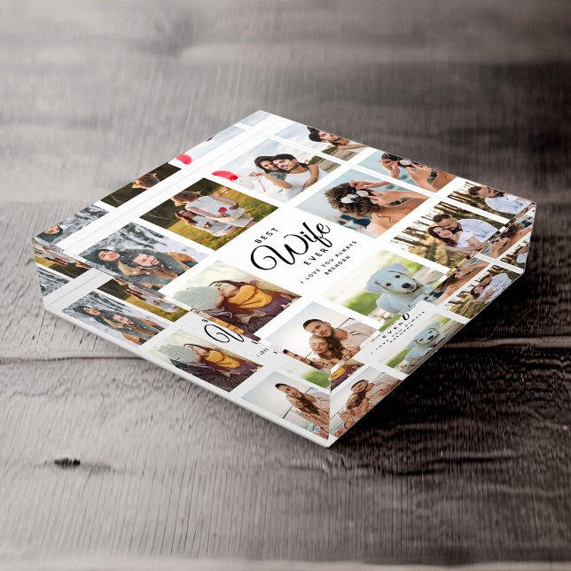 Valentine's Day Best Wife Ever Chic Photo Collage  Paperweight (Creator Uploaded)