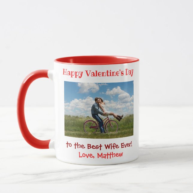 Valentines Day Best Wife Ever Cute Couple Photo Mug (Left)